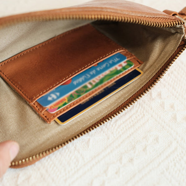 Women's Minimalist Wallet Phone Purse Wallet for Women Genuine-Leather