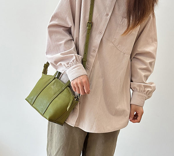 Women's Small Genuine Leather Handbag Top Handle and Crossbody Purse with Zipper Compartments Casual