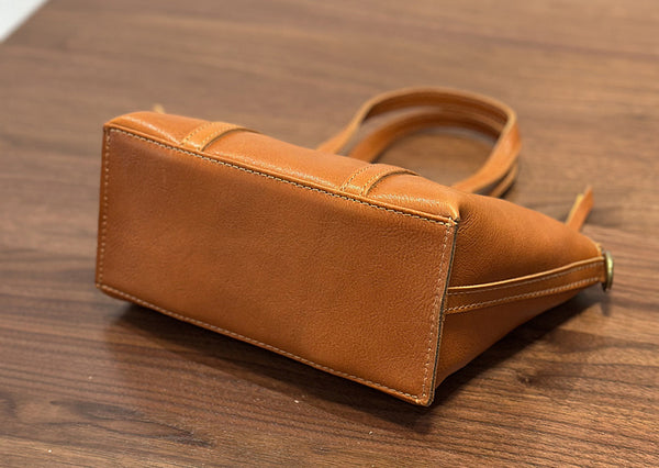 Women's Small Genuine Leather Handbag Top Handle and Crossbody Purse with Zipper Compartments Gift