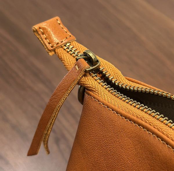 Women's Small Genuine Leather Handbag Top Handle and Crossbody Purse with Zipper Compartments