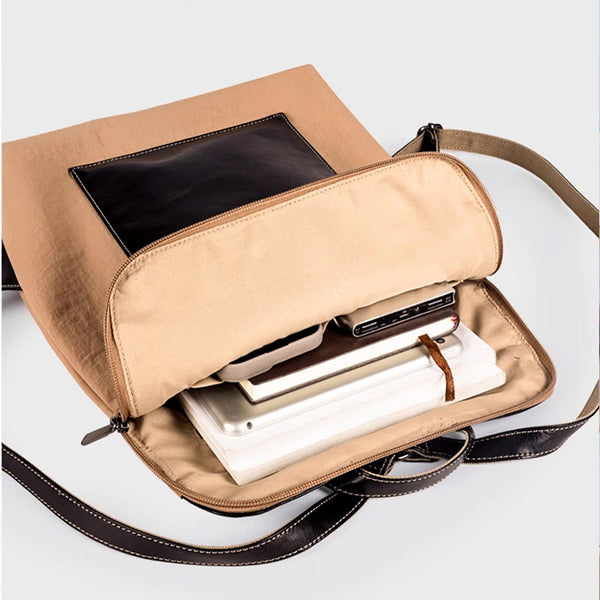 Women's Small Laptop Backpack Minimalist 24-Inch Work Backpack with Leather Details Capacity