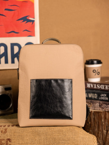 Women's Small Laptop Backpack Minimalist 28-Inch Work Backpack with Leather Details Cool