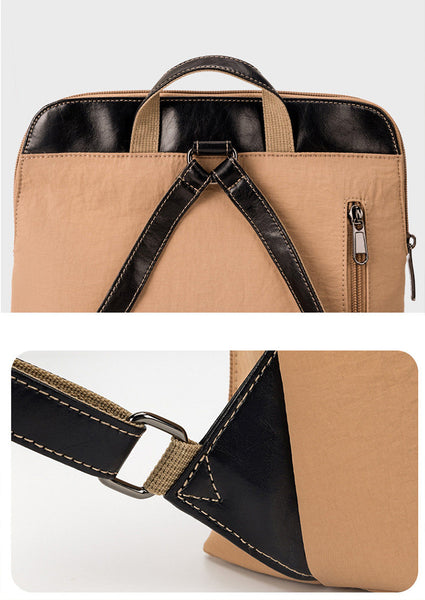 Women's Small Laptop Backpack Minimalist 32-Inch Work Backpack with Leather Details Details