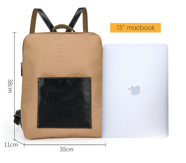 Women's Small Laptop Backpack Minimalist 34-Inch Work Backpack with Leather Details Fashion