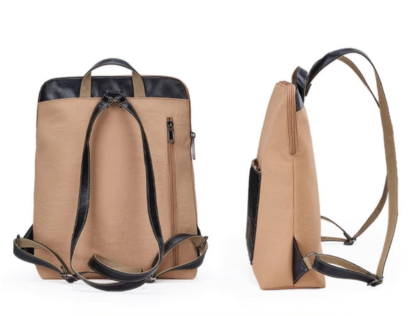 Women's Small Laptop Backpack Minimalist 35-Inch Work Backpack with Leather Details Fashionable