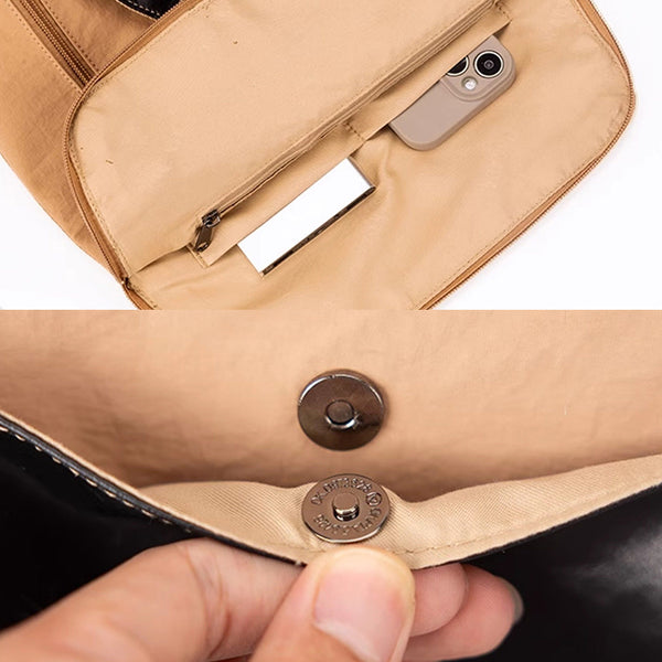 Women's Small Laptop Backpack Minimalist 36-Inch Work Backpack with Leather Details Elegant