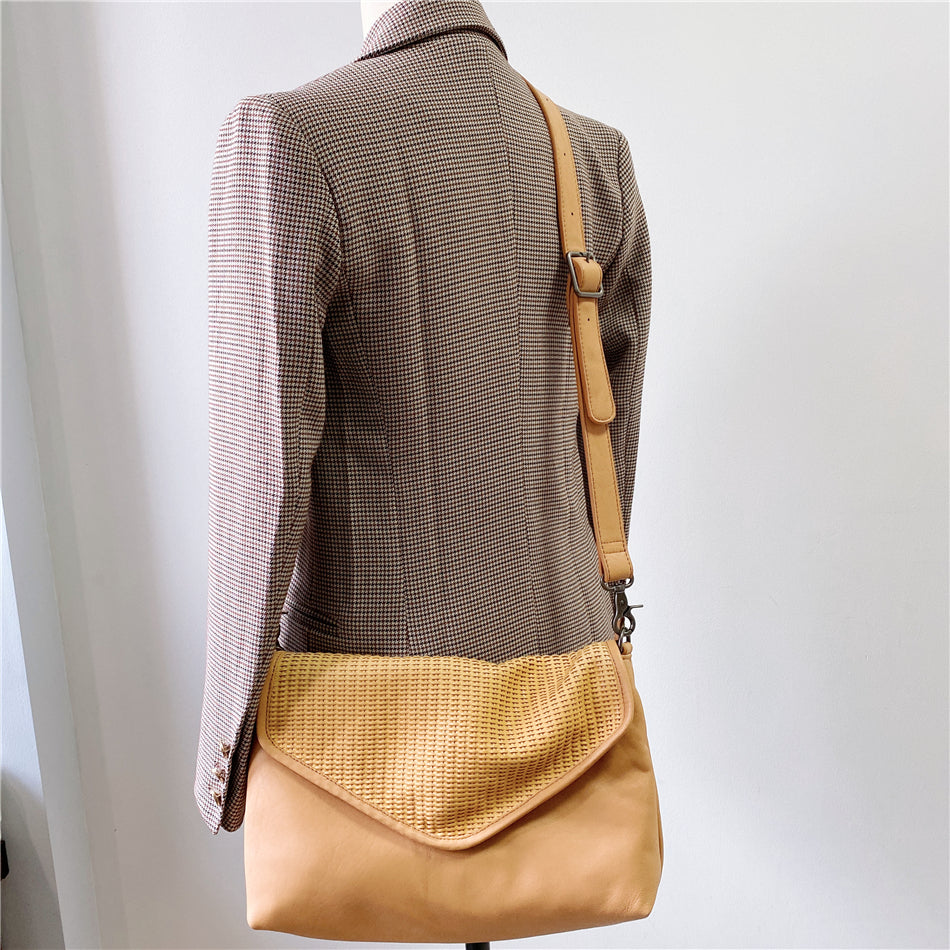 Women's Woven Bag Leather Crossbody Satchel Purse Leather Shoulder Bag Best