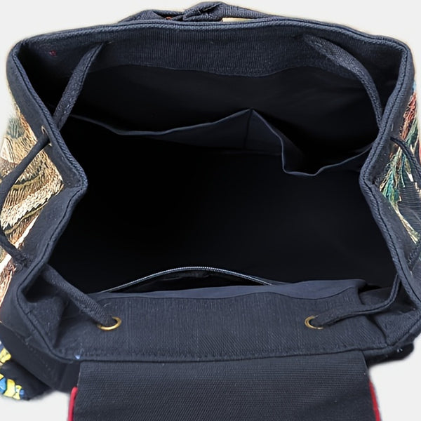 Womens Boho Canvas Backpack Purse Rucksack Bag Capacity