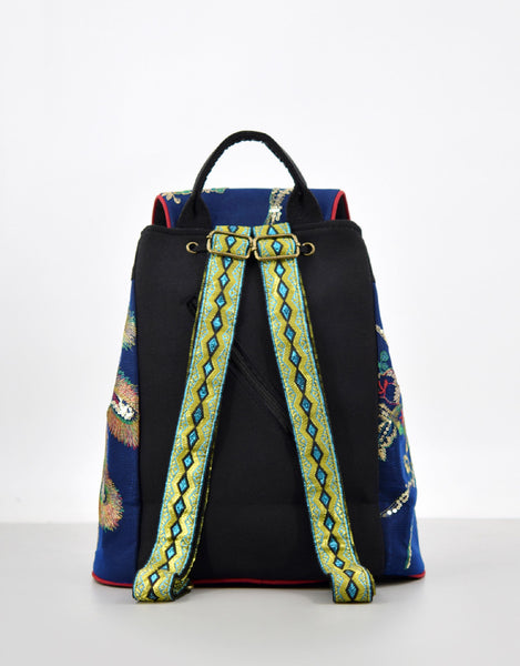 Womens Boho Canvas Backpack Purse Rucksack Bag Gift