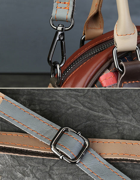 Womens Boho Handwoven Leather Handbag Genuine Leather Top Handle Shoulder Bag Elegant