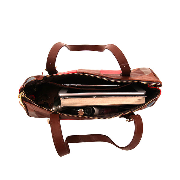 Womens-Boho-Patchwork-Genuine-Leather-Shoulder-Bag- Vintage-Handbag-Underarm-Purse-For-Women-Capacity