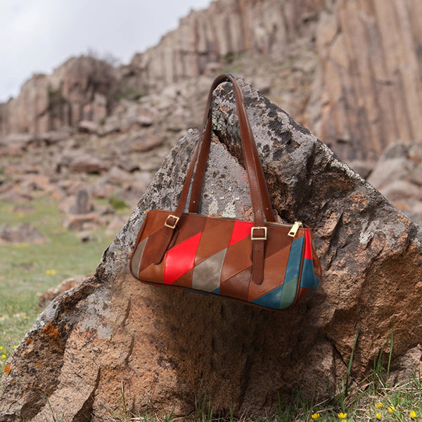 Womens-Boho-Patchwork-Genuine-Leather-Shoulder-Bag- Vintage-Handbag-Underarm-Purse-For-Women-Classy