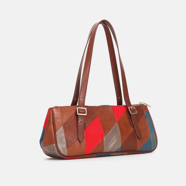 Womens-Boho-Patchwork-Genuine-Leather-Shoulder-Bag- Vintage-Handbag-Underarm-Purse-For-Women-Cowhide