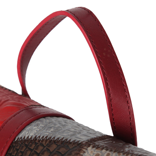 Womens Boho Patchwork Leather Backpack Small Genuine Leather Daypack Details