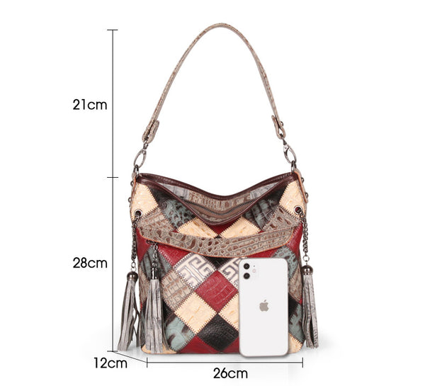 Womens Boho Shoulder Bag With Fringe Cross Body Handbags Size