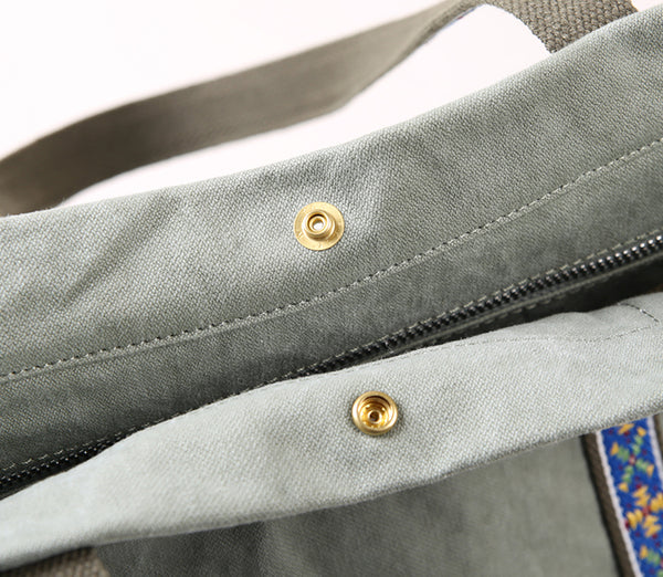 Womens Canvas Tote Bag Large Shoulder Handbag Fits 13.23" Laptop Durable