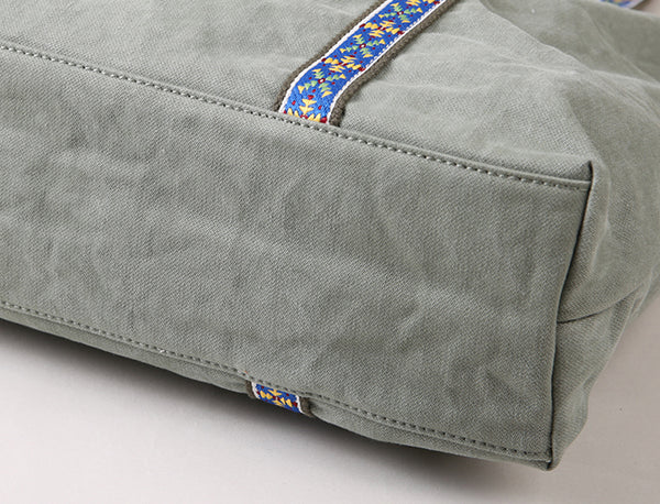 Womens Canvas Tote Bag Large Shoulder Handbag Fits 13.31" Laptop Gift