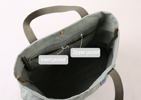 Womens Canvas Tote Bag Large Shoulder Handbag Fits 13.35" Laptop Inside