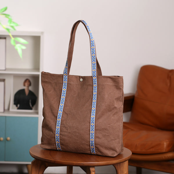 Womens Canvas Tote Bag Large Shoulder Handbag Fits 13.7" Laptop Badass