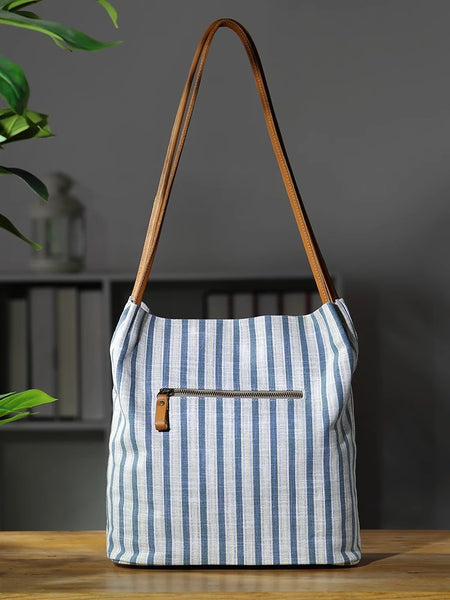 Womens Canvas and Leather Shoulder Bag for Women Lightweight Tote with Pockets Funky