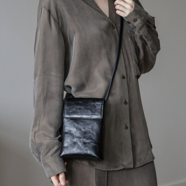 Womens Convertible Leather Crossbody Belt Bag Vintage Top Grain Cowhide Waist Bag Aesthetic