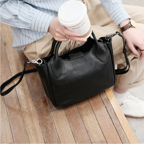 Womens Genuine Leather Tote Handbags Small Shoulder Bags For Women Chic