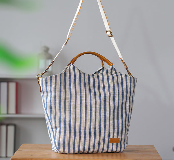 Womens Large Canvas Laptop Tote Bag with Leather Handle-Fits 15.29" Notebook Elegant