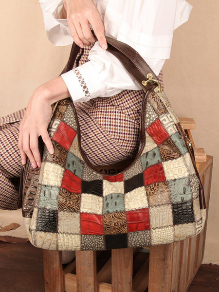 Womens Leather Tote Bag Large Capacity Underarm Shoulder Bag