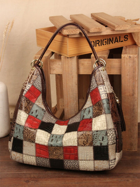 Womens Leather Tote Bag Large Capacity Underarm Shoulder Bag Casual