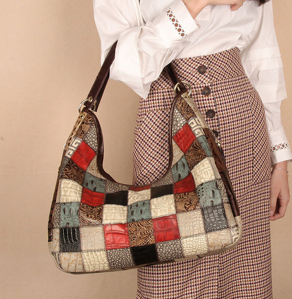 Womens Leather Tote Bag Large Capacity Underarm Shoulder Bag Chic