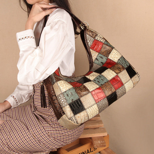 Womens Leather Tote Bag Large Capacity Underarm Shoulder Bag Cute