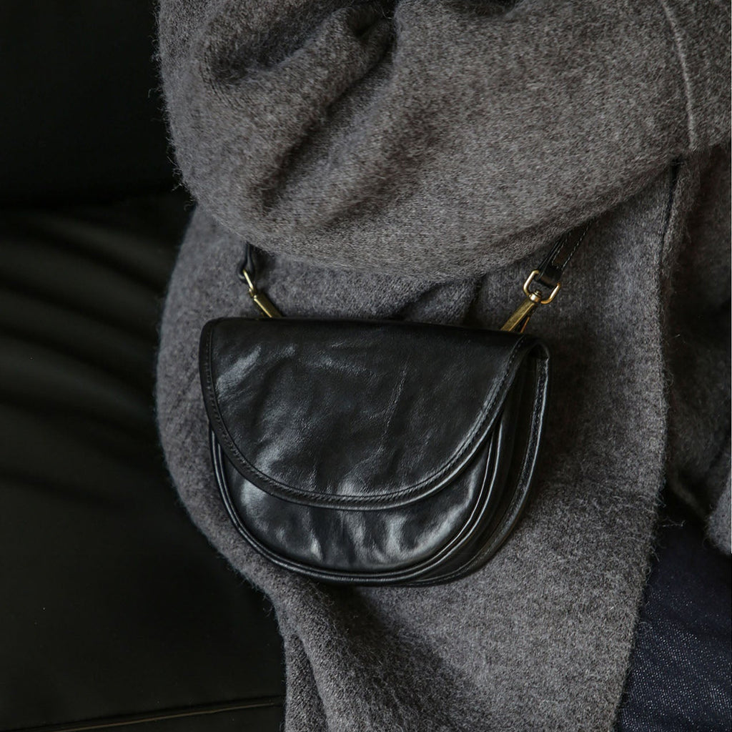 Womens Mini Genuine Leather Crossbody Bag Waist Bag Gift-idea