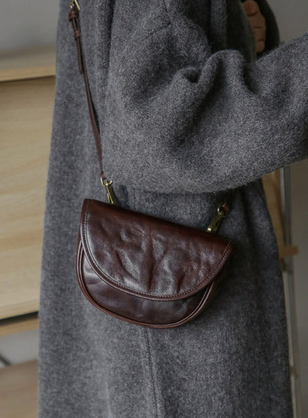 Womens Vintage Mini Leather Crossbody Bag Waist Bag for Women
