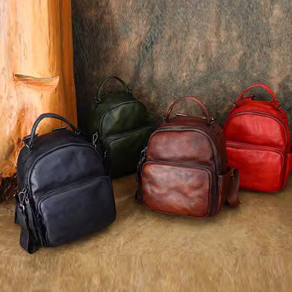 Womens Mini Leather Rucksack Shoulder Bag Leather Backpack Purse For Women