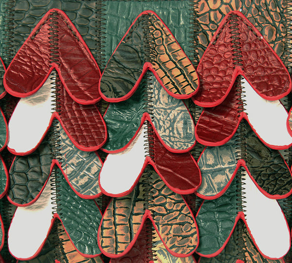 Womens Patchwork Leather Handbag Boho Crossbody Bag Details