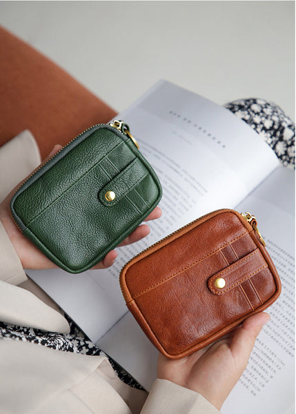 Womens Small Card And Coin Holder Purse Genuine Leather Wallets For Ladies Affordable