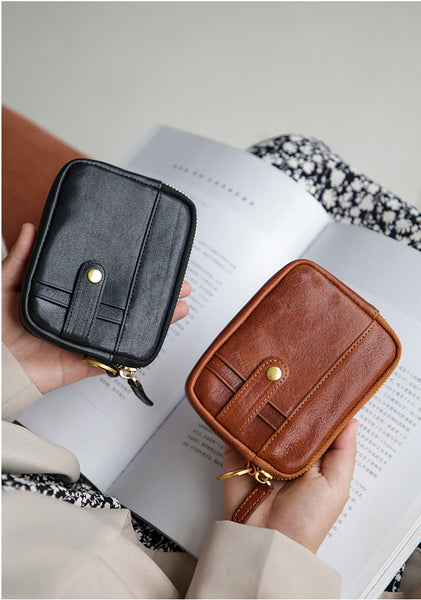 Womens Small Card And Coin Holder Purse Genuine Leather Wallets For Ladies Classy