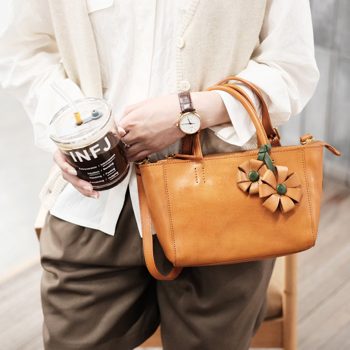 Genuine Leather Ladies Brown Small Shoulder Bag Purse Girls Cute Bag 9 Inch  | eBay