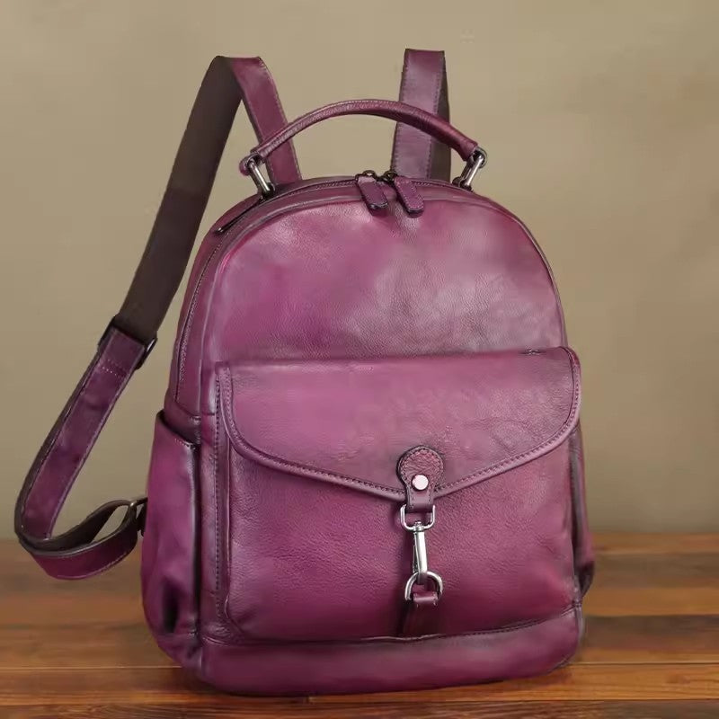 Womens Small Leather Rucksack Leather Backpack Purse For Women Beautiful