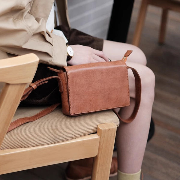 Womens Small Leather Shoulder Bag Crossbody Satchel Purses Badass
