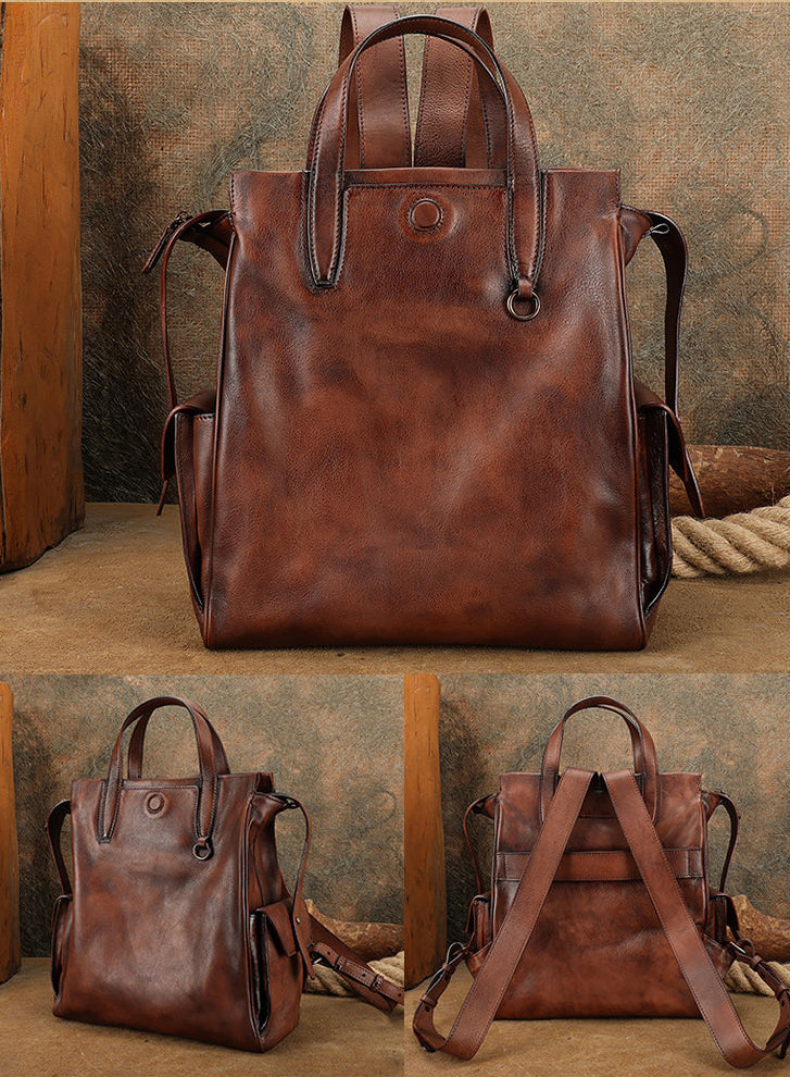 Vintage Genuine Leather Backpack for Women Travel Backpack Purse – igemstonejewelry