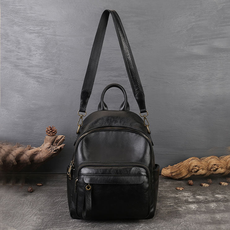 cowskin leather backpack Women's Small Vintage Leather Backpack Genuine Cowhide Bag – igemstonejewelry