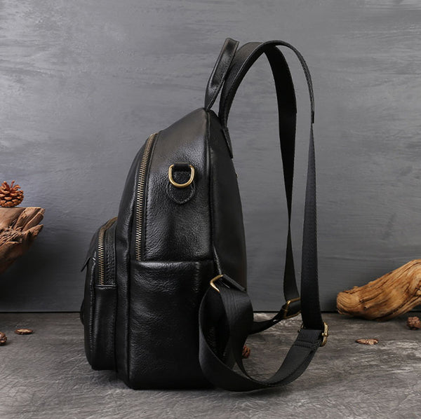 Womens Small Vintage Leather Backpack Full Grain Cowhide Shoulder Bag Best