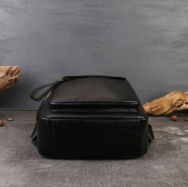 Womens Small Vintage Leather Backpack Full Grain Cowhide Shoulder Bag Casual