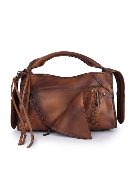 Womens Trendy Leather Handbags Small Over The Shoulder Purse Cowhide