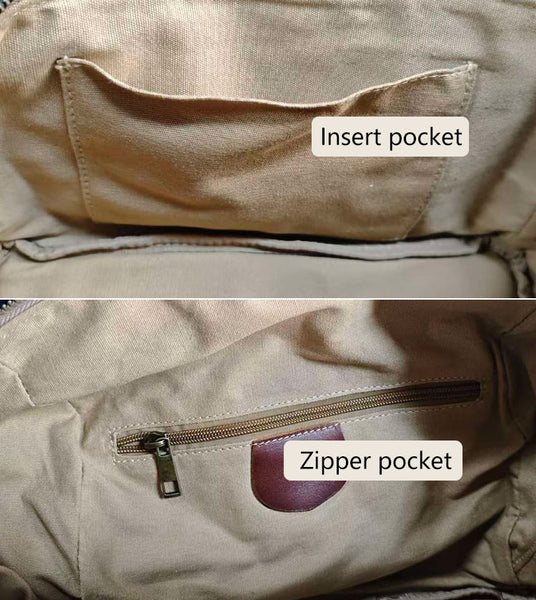 Womens Vintage Canvas and Leather Mini Crossbody Bag Shoulder Bag Capacity