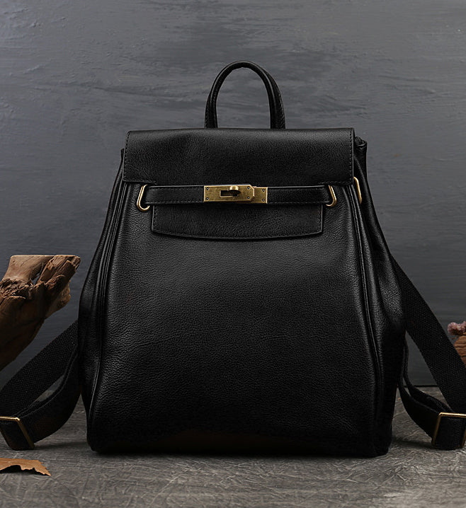 Womens Vintage Leather Backpack Bag Genuine Leather Backpack Purse Classic