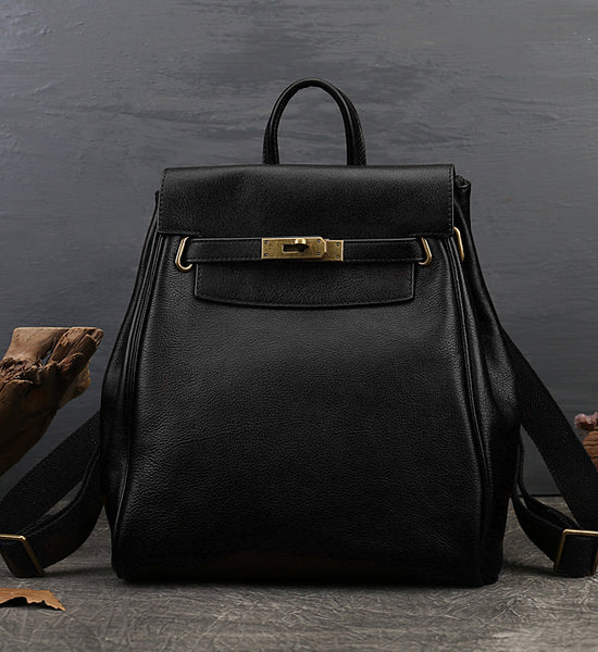 Womens Vintage Leather Backpack Bag Genuine Leather Backpack Purse Classic