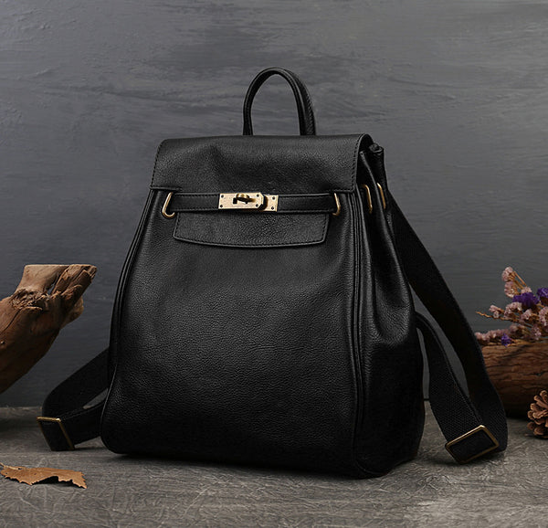 Womens Vintage Leather Backpack Bag Genuine Leather Backpack Purse