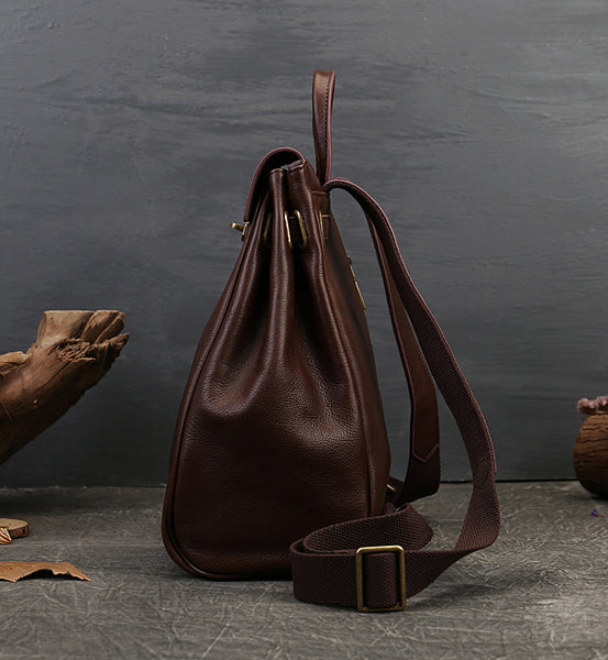Womens Vintage Leather Backpack Bag Genuine Leather Backpack Purse Cool